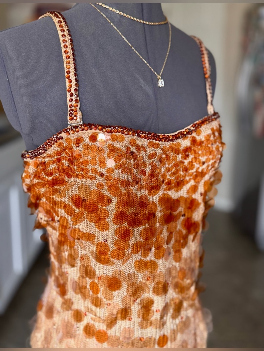 Boston Proper Copper Sequin Tank Top - Picture 2 of 10